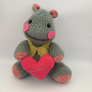 Henriette the Happy Knitted Hippo