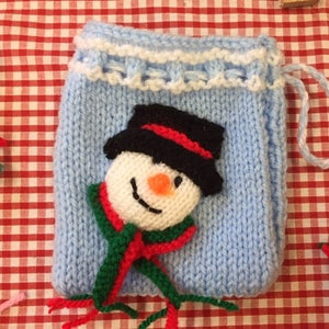 Knitted Snowman Christmas Goody Bag
